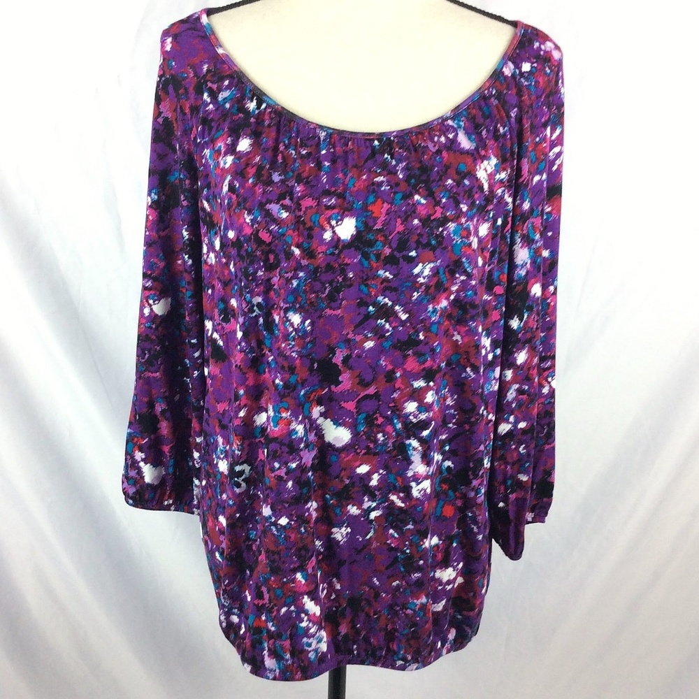 Dana Buchman Purple Multicolor Blouse